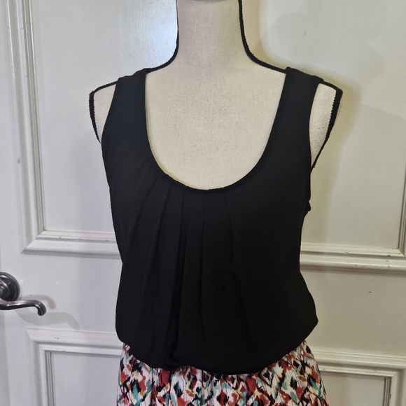 Rock 47 by Wrangler Black Multi-Color Print Sleeveless High Low Dress, X-Large - Picture 7 of 14